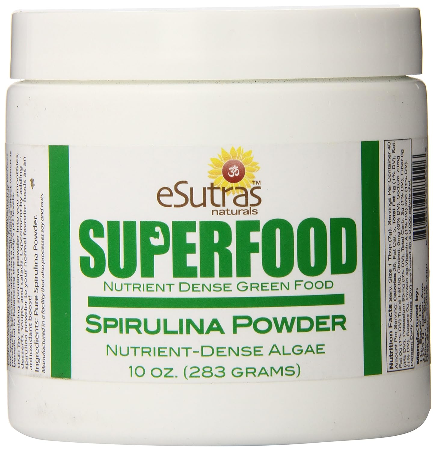 10 Ounce Esutras Organics Raw Spirulina Powder for Natural Wellness