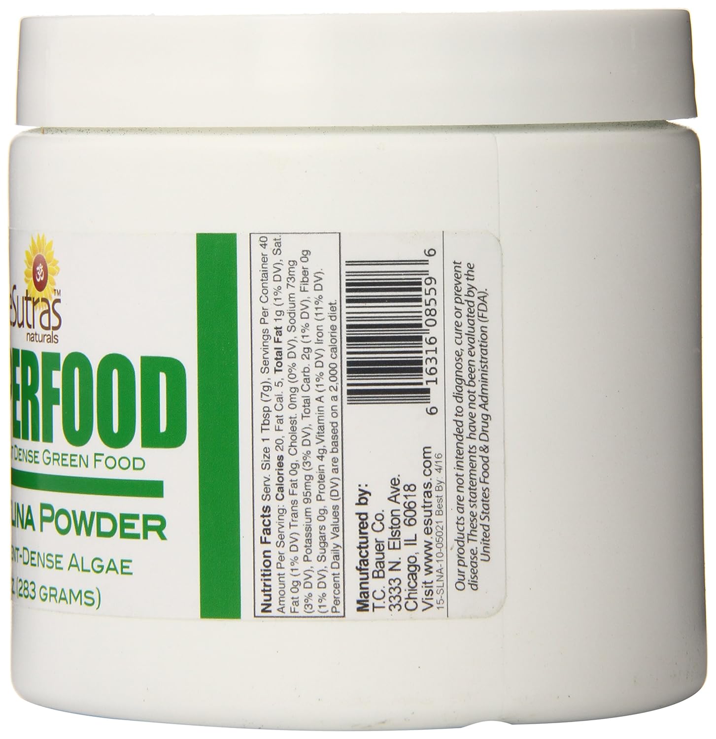 10 Ounce Esutras Organics Raw Spirulina Powder for Natural Wellness