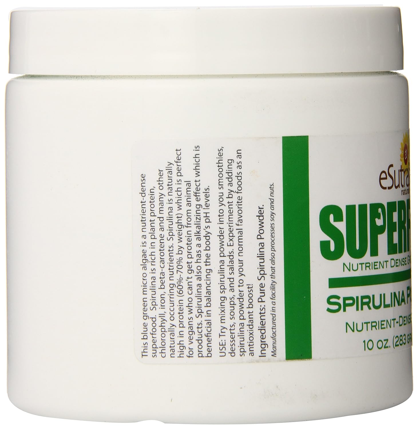 10 Ounce Esutras Organics Raw Spirulina Powder for Natural Wellness