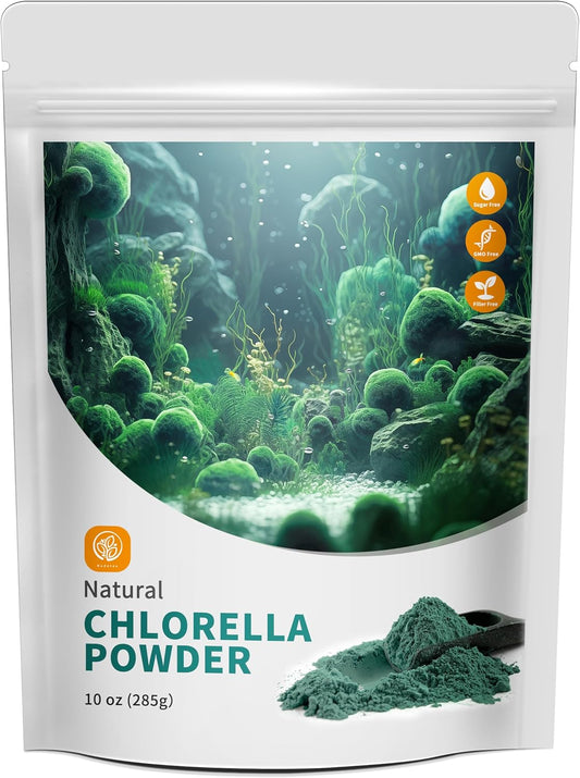 10 oz Hudetex Chlorella Powder: Vegan Protein with Chlorophyll for Immune & Liver Support, Youthful Skin & Rich in Vitamins