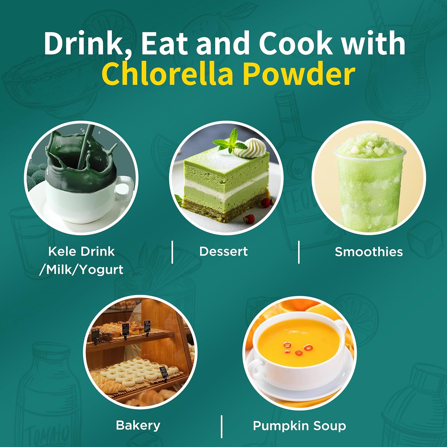 10 oz Hudetex Chlorella Powder: Vegan Protein with Chlorophyll for Immune & Liver Support, Youthful Skin & Rich in Vitamins