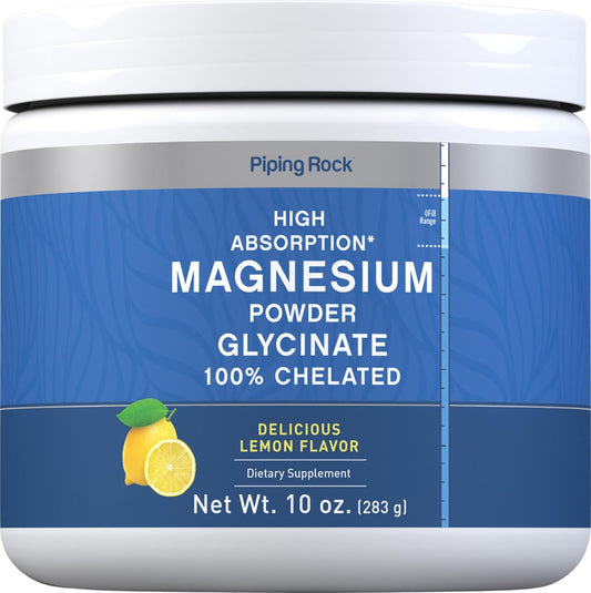10 oz Lemon Flavored Magnesium Glycinate Powder | Chelated & Highly Absorbable | Non-GMO & Gluten Free Supplement