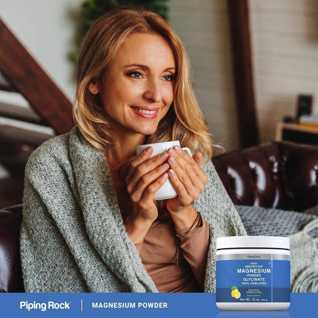 10 oz Lemon Flavored Magnesium Glycinate Powder | Chelated & Highly Absorbable | Non-GMO & Gluten Free Supplement