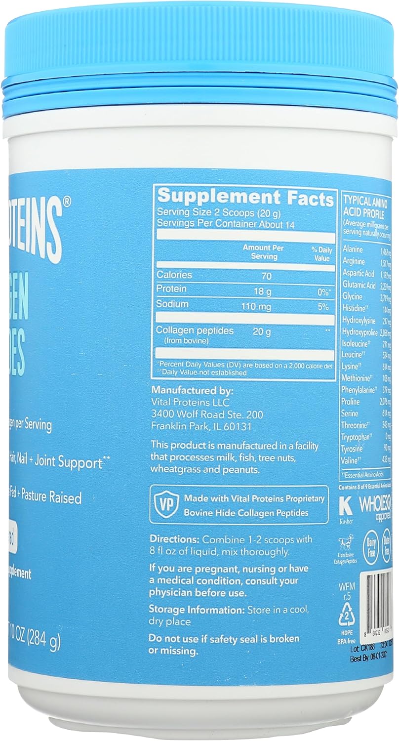 10 OZ Vital Proteins Collagen Peptide Protein Powder for Healthy Skin and Joints
