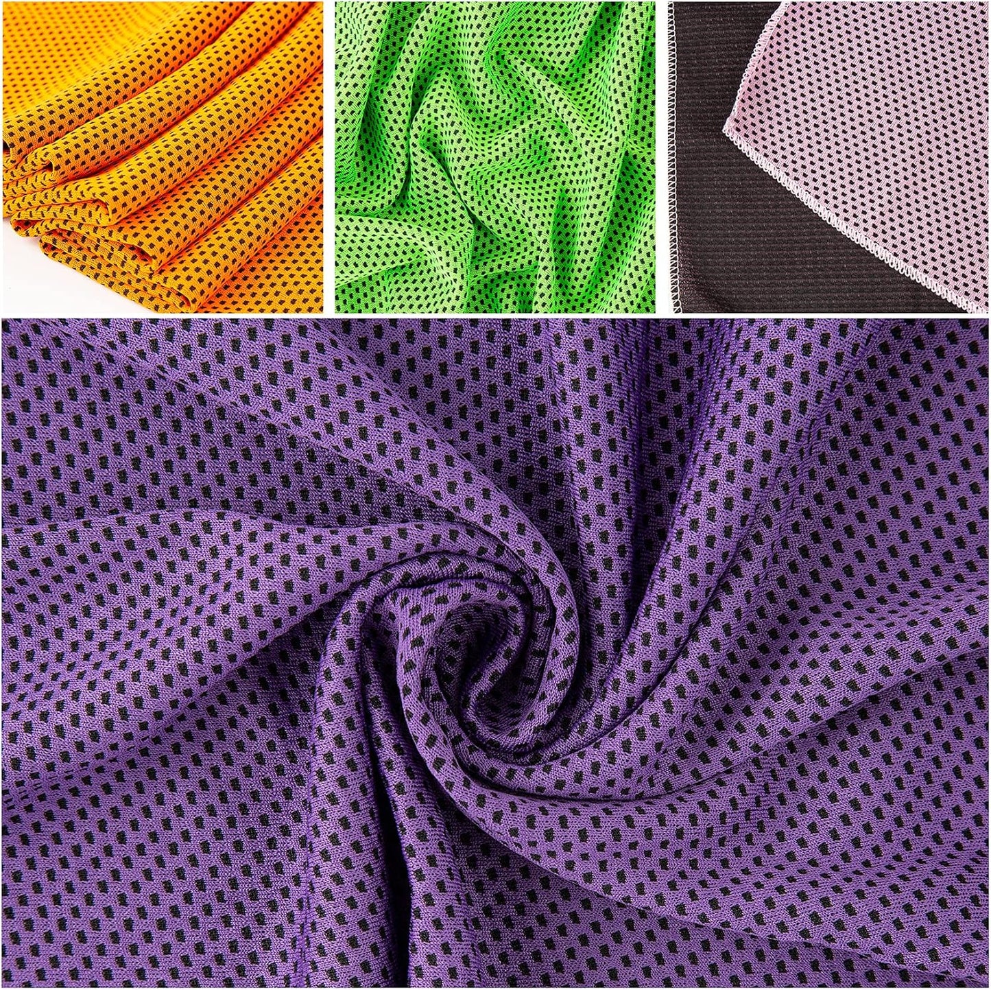 10-Pack Microfiber Cooling Towels for Neck and Face - Ideal for Gym, Travel, Yoga, Camping, Running - 10 Colors