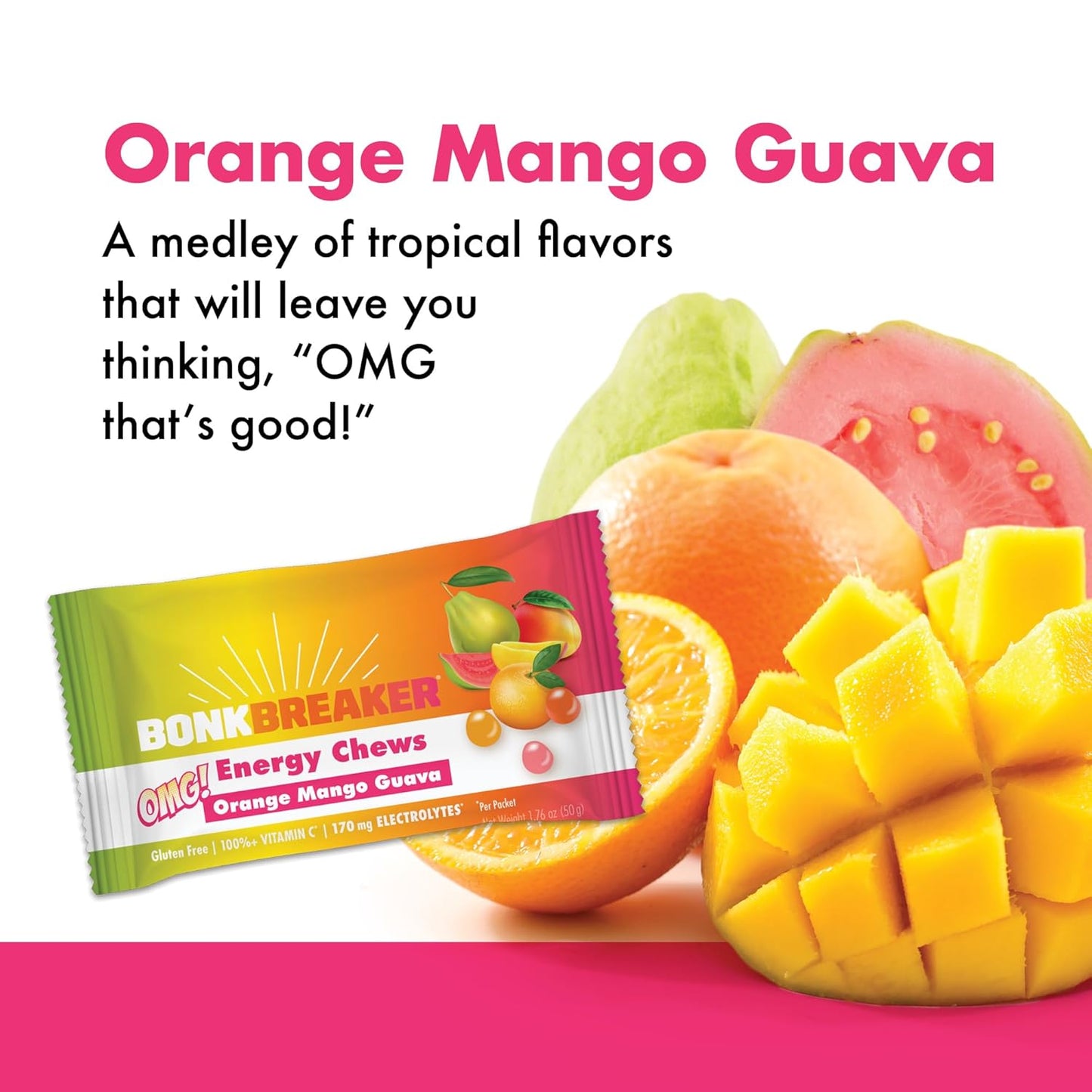 10 Pack of Bonk Breaker Orange Mango Guava Energy Chews with Electrolytes