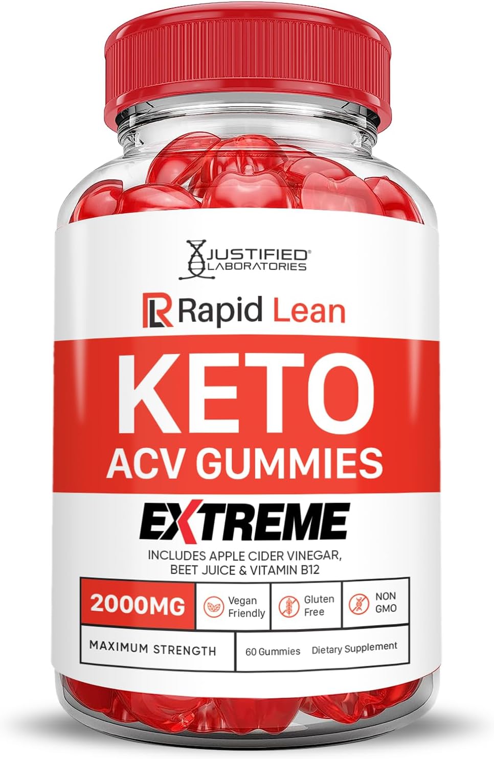 10 Pack Rapid Lean Keto ACV Gummies 2000MG with Pomegranate Beet Juice B12 - Vegan & Non GMO