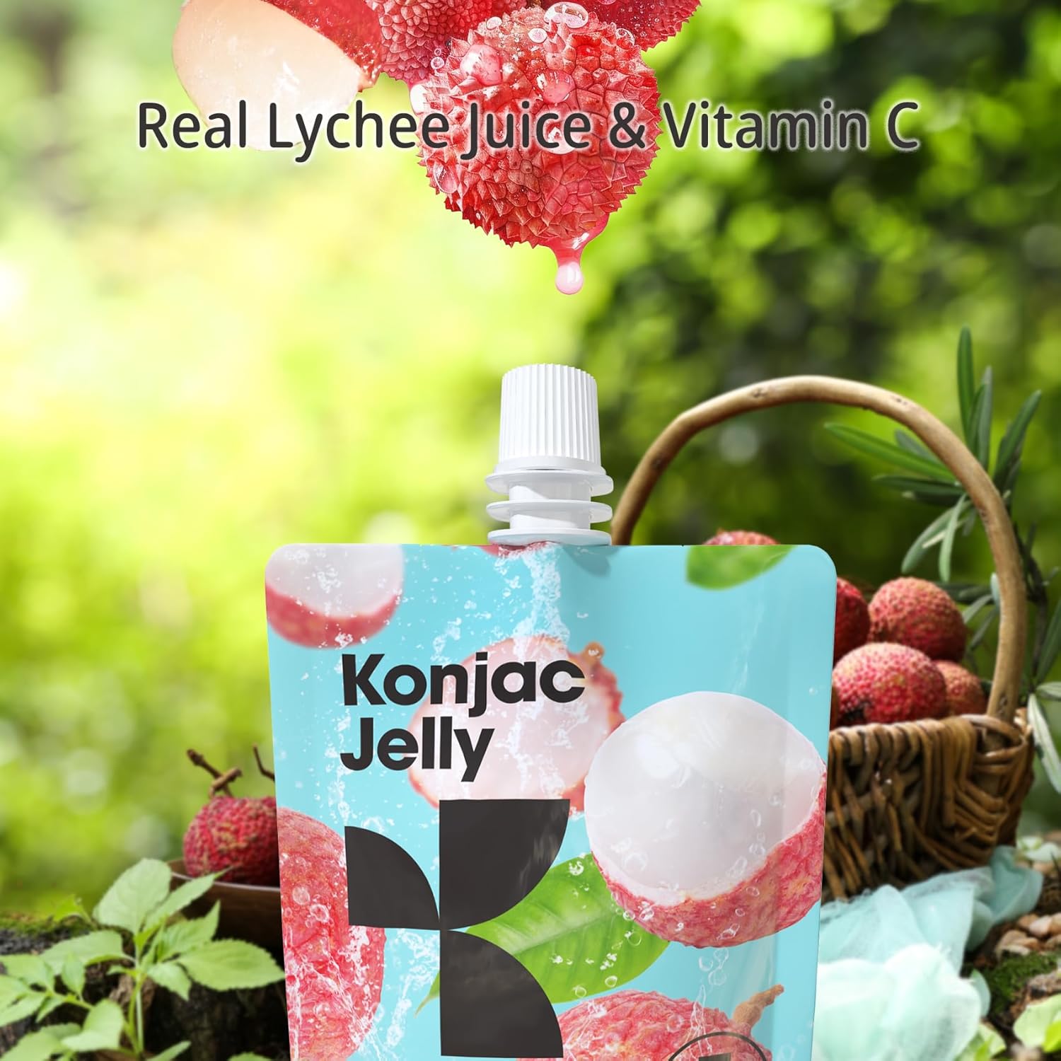 10 Packs Hethstia Konjac Jelly Lychee Flavor & Collagen Peptides + 12 Gluten Free Konjac Spaghetti Packs - Low Calorie, Keto, Sugar Free & Healthy