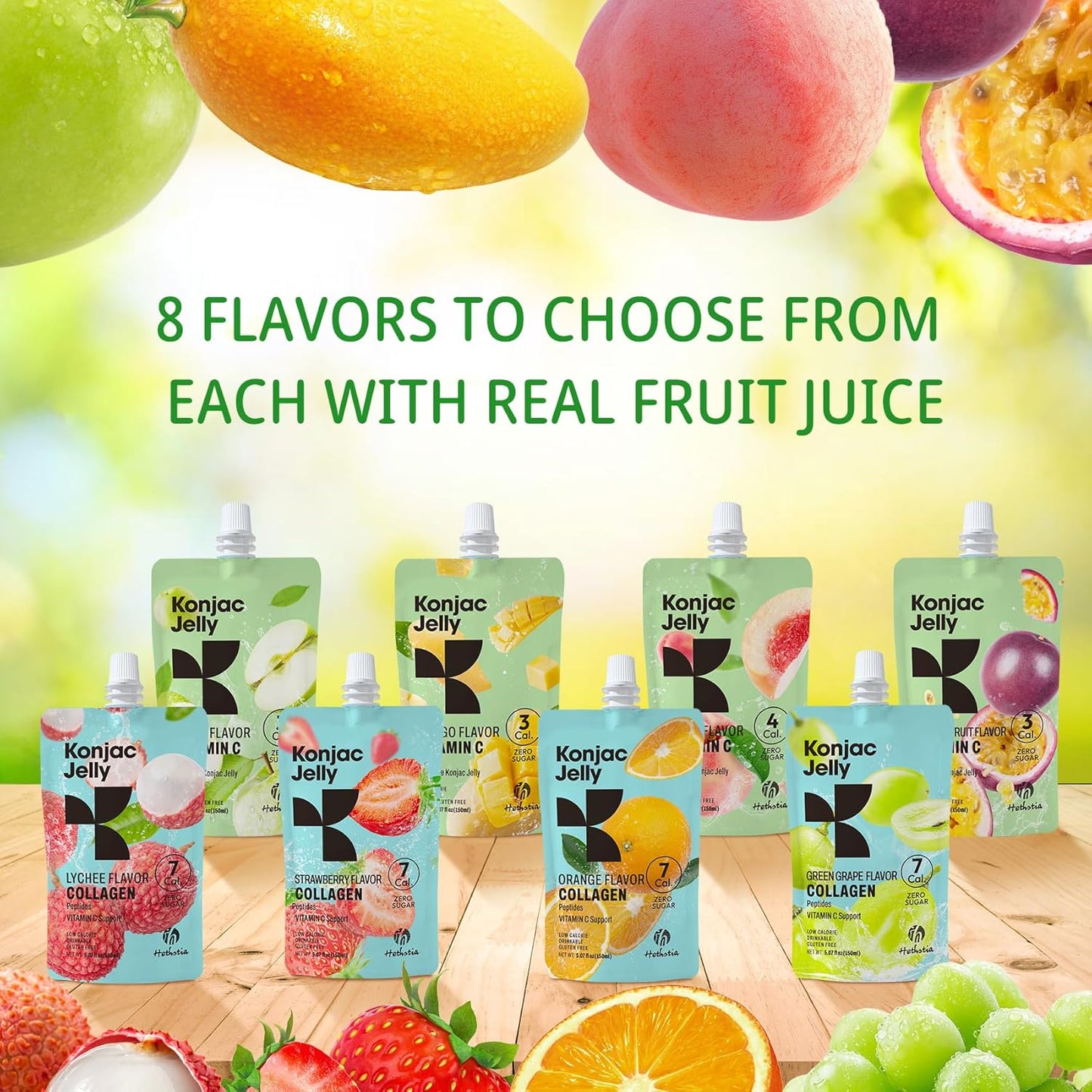 10 Packs Hethstia Konjac Jelly Lychie Flavor + 12 Packs Konjac Noodles Variety - Gluten Free, Low Calorie, Keto, Sugar Free, Healthy Food with Collagen Peptides