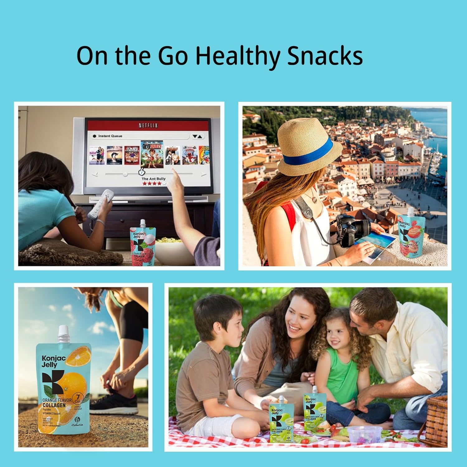 10 Packs of Hethstia Konjac Jelly Lychee Flavor with Collagen Peptides + 12 Packs of Gluten-Free Konjac Fettuccine: Low Calorie, Keto, Sugar-Free Healthy Food