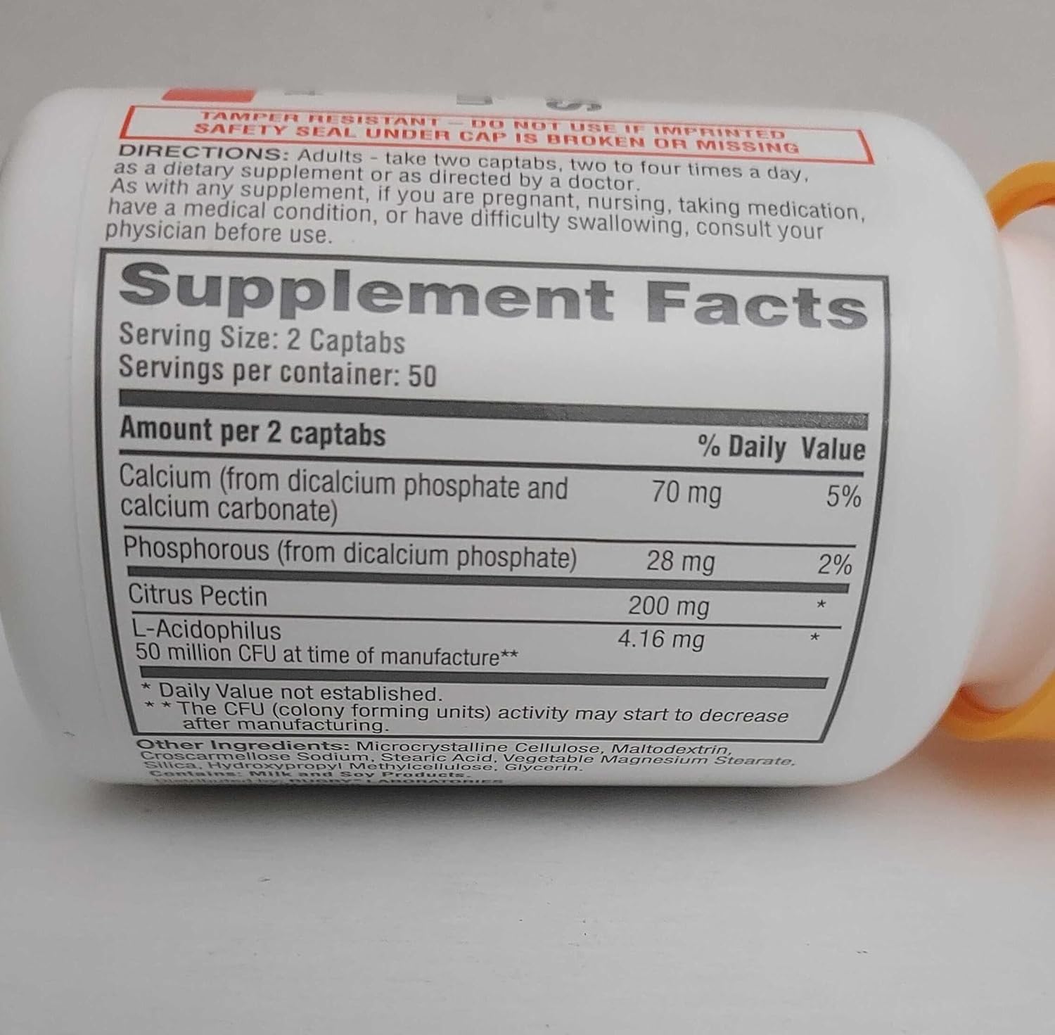 100 Acidophilus Capsule Shaped Rugby Tablets by Rugby Laboratories - Model 00536718001