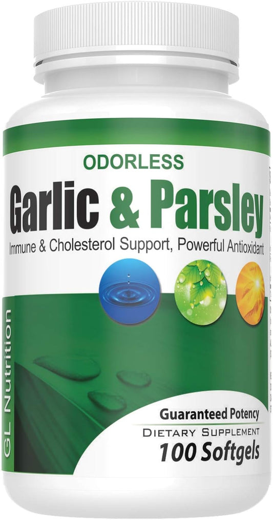 100 All-Natural Odorless Garlic and Parsley Detox Supplement Softgels by Great Lakes Nutrition