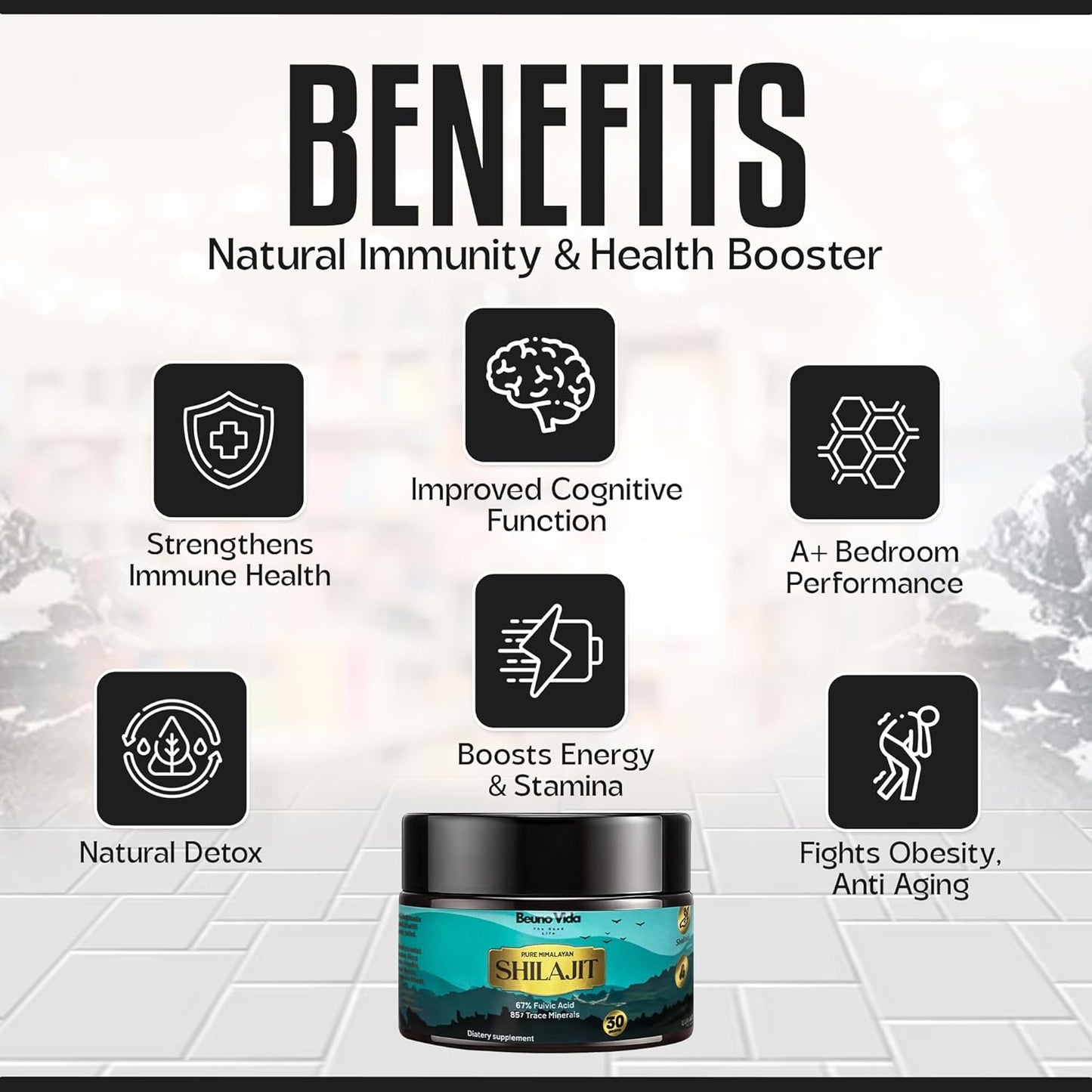 100% Authentic Pure Himalayan Organic Shilajit Resin - Natural Grade-A Supplement for Energy & Immune Support - 30g - Men & Women - Fulvic Acid & Trace Minerals - Lab Tested