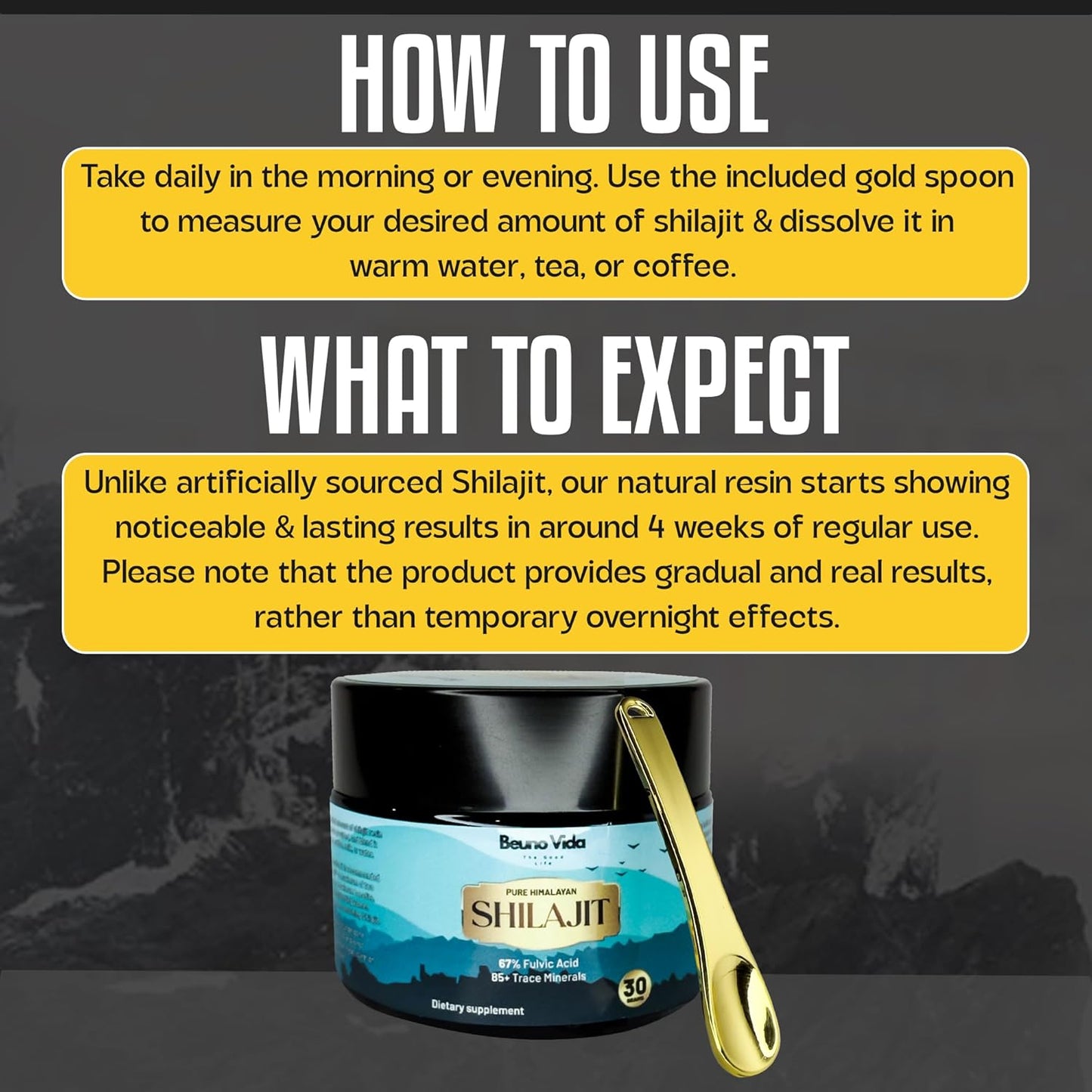 100% Authentic Pure Himalayan Organic Shilajit Resin - Natural Grade-A Supplement for Energy & Immune Support - 30g - Men & Women - Fulvic Acid & Trace Minerals - Lab Tested