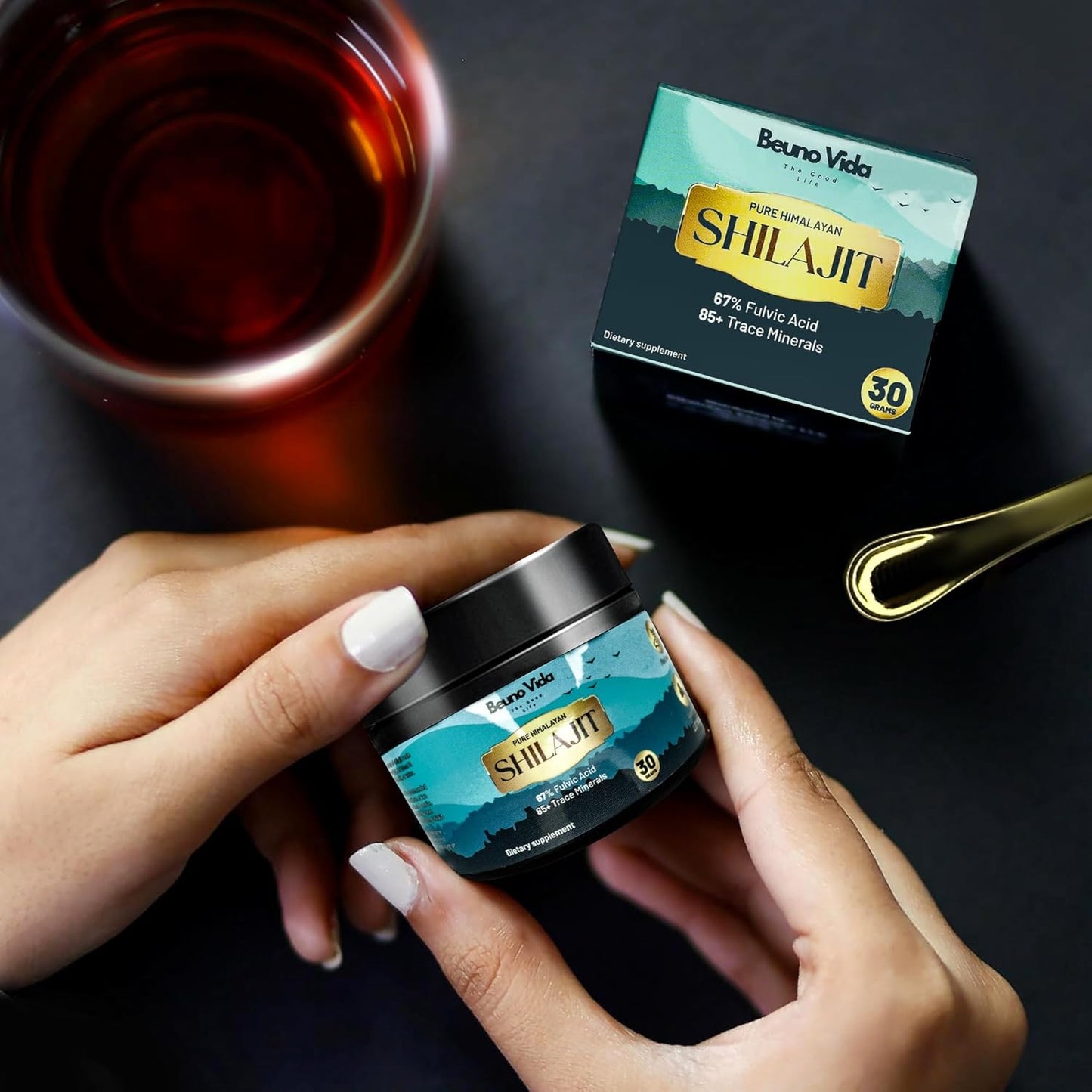 100% Authentic Pure Himalayan Organic Shilajit Resin - Natural Grade-A Supplement for Energy & Immune Support - 30g - Men & Women - Fulvic Acid & Trace Minerals - Lab Tested
