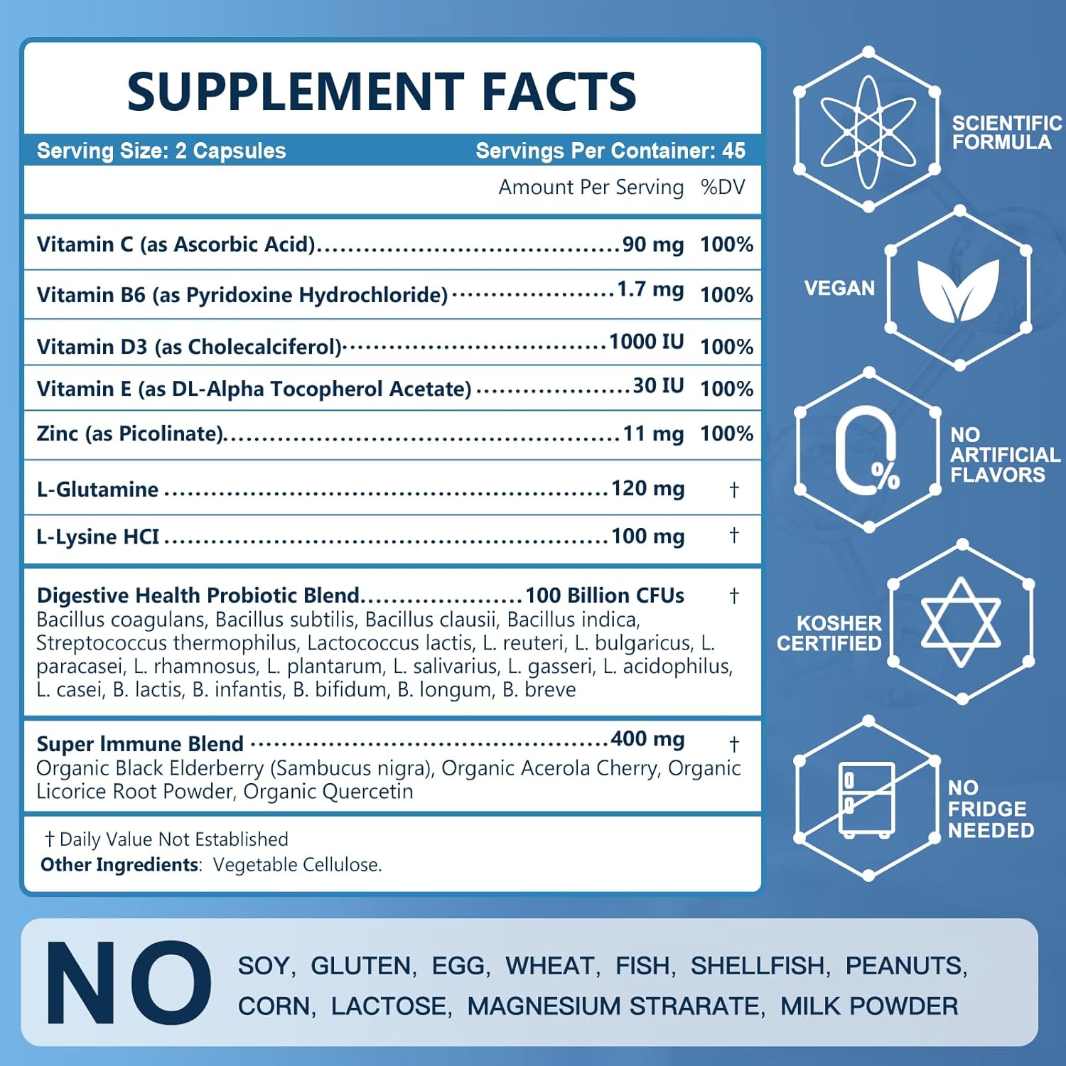 100 Billion CFU NutriGut Probiotics for Women and Men with Prebiotics - Immune and Digestive Support - 90 Veggie Capsules