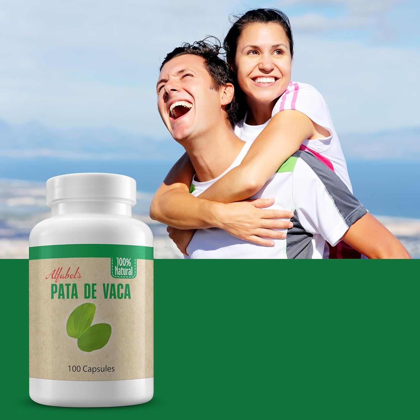 100 Capsules Alfabel Natural Pata de Vaca Herb - Cow's Foot Leaves Supplement without Fillers