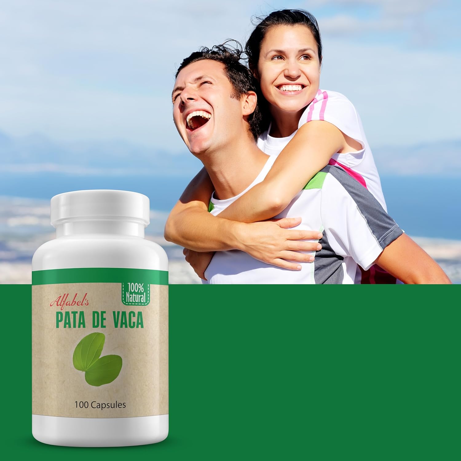 100 Capsules Alfabel Natural Pata de Vaca Herb - Cow's Foot Leaves Supplement without Fillers