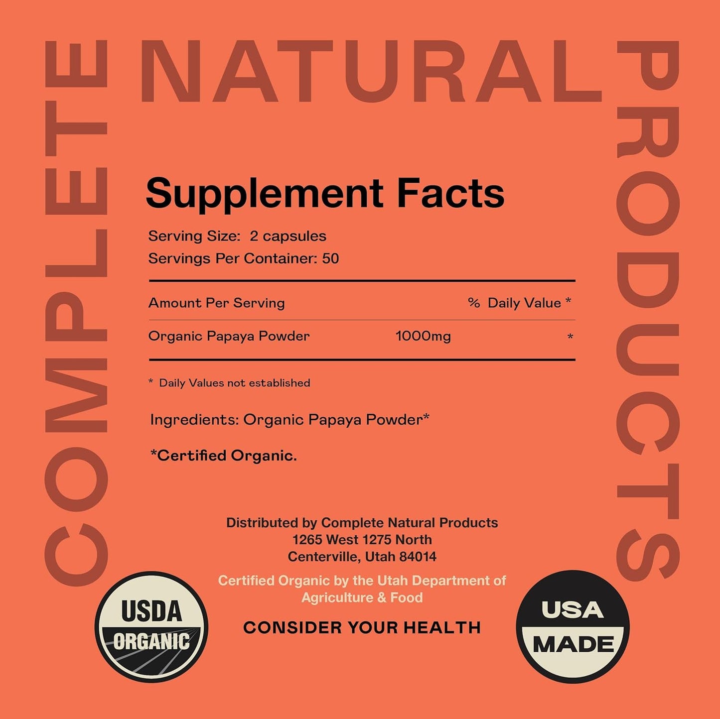100 Capsules of Complete Natural Products Organic Papaya Enzymes and Digestive Enzymes Bundle
