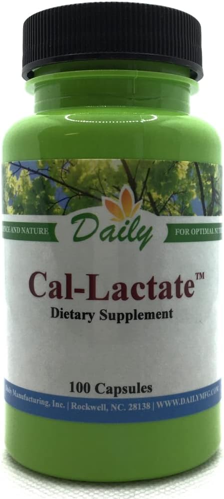 100 Capsules of Daily Manufacturing Calcium Lactate for Daily Calcium Needs