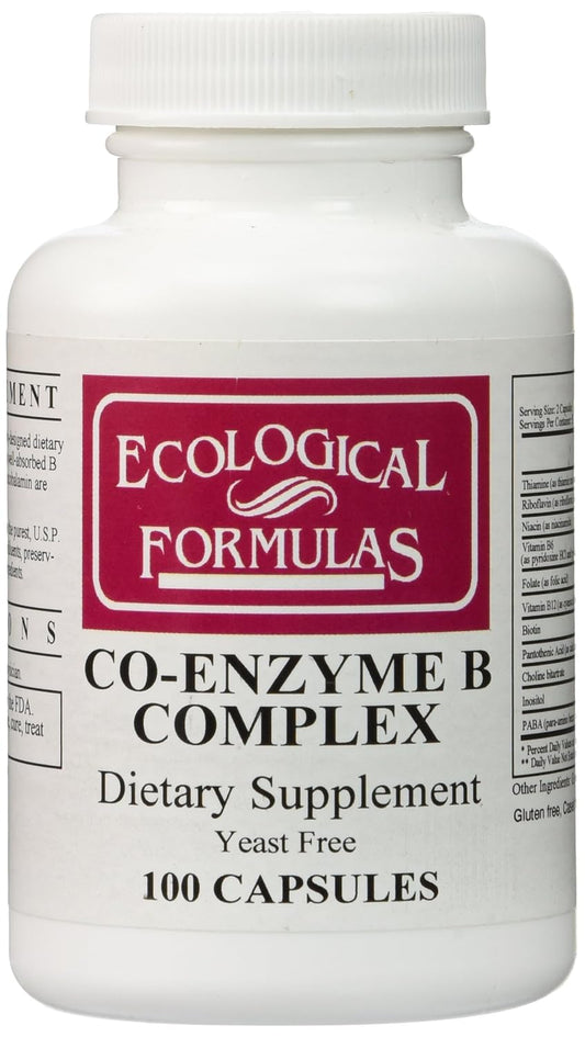 100 Capsules of Ecological Formulas Cardiovascular Research Co-Enzyme B Complex for Heart Health