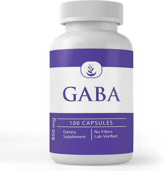100 Capsules of GABA with Pure Original Ingredients - Lab Verified, No Additives or Fillers