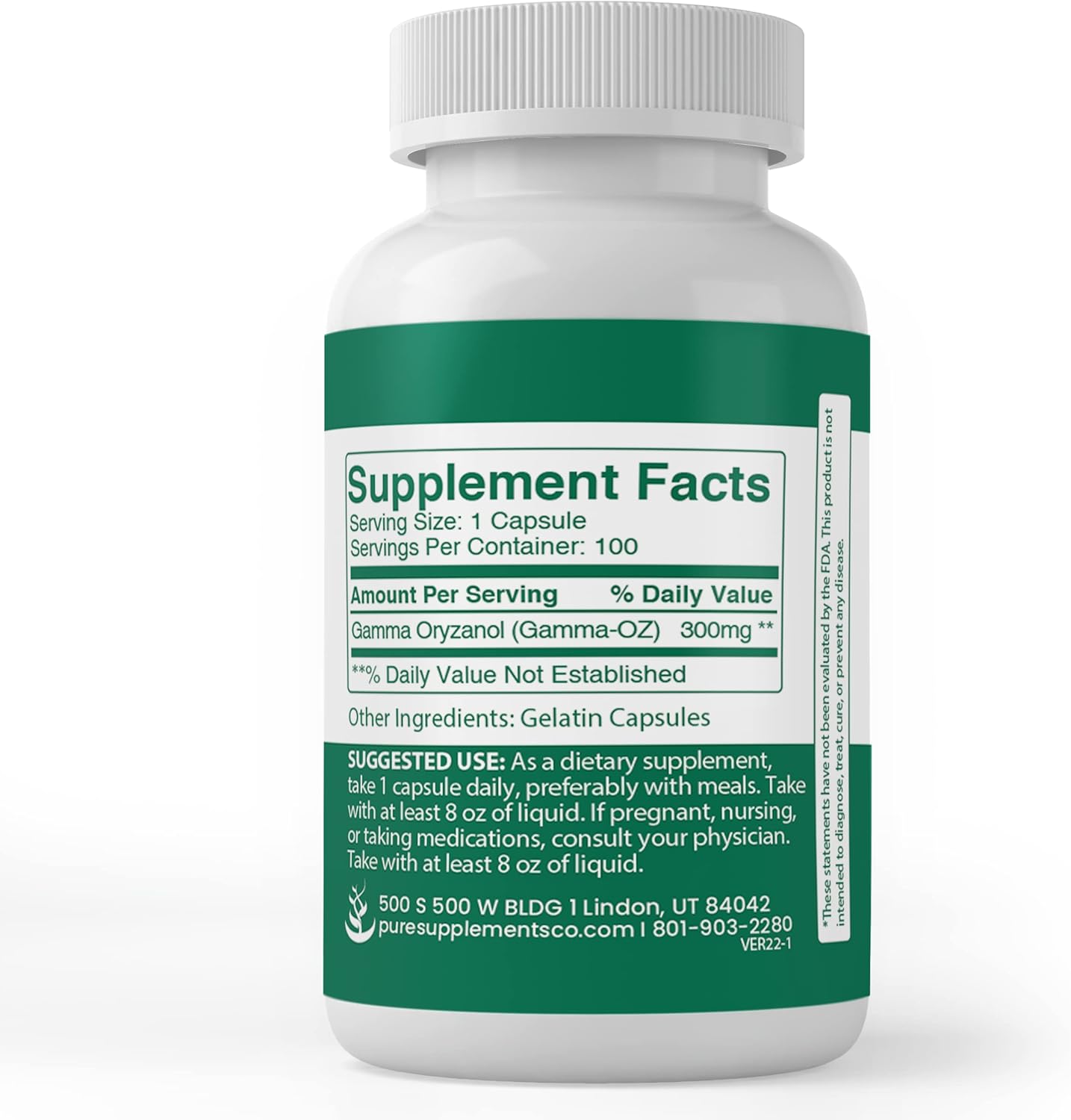 100 Capsules of Gamma Oryzanol with Pure Original Ingredients, Lab Verified - No Additives or Fillers - BoostGo Australia