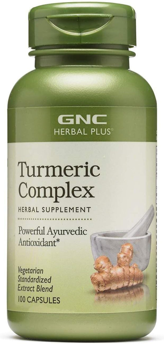 100 Capsules of GNC Herbal Plus Turmeric Complex - Potent Ayurvedic Antioxidant Blend