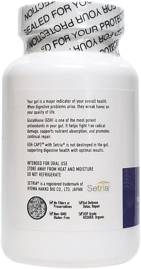 100 Capsules of GSH CAPS for Digestive Health with Glutathione by Holistic Health International, LLC
