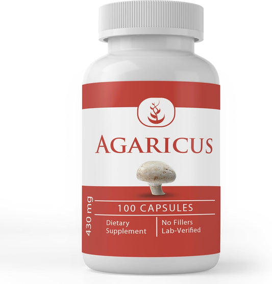 100 Capsules of Lab Verified Agaricus with Pure Original Ingredients - No Additives or Fillers