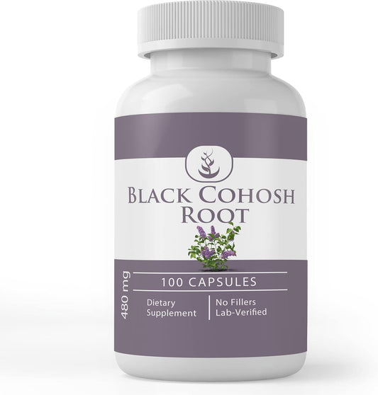 100 Capsules of Lab Verified Black Cohosh Root with Pure Original Ingredients - No Additives or Fillers