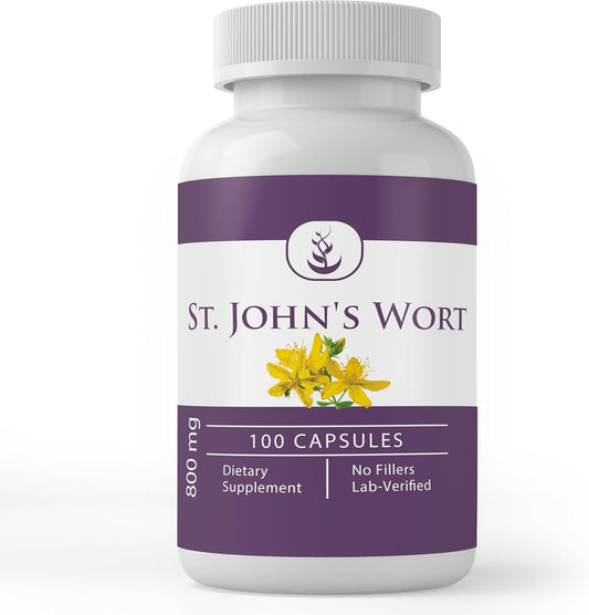 100 Capsules of Lab Verified St. John's Wort with Pure Original Ingredients - No Additives or Fillers Included