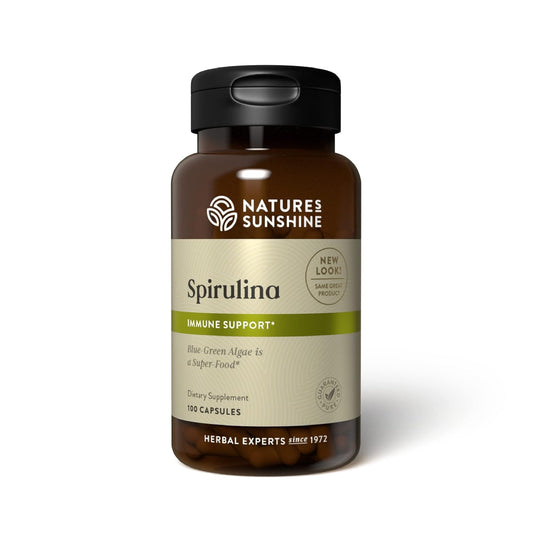 100 Capsules of Nature's Sunshine Spirulina - Pure and Nutrient-Rich Dietary Supplement