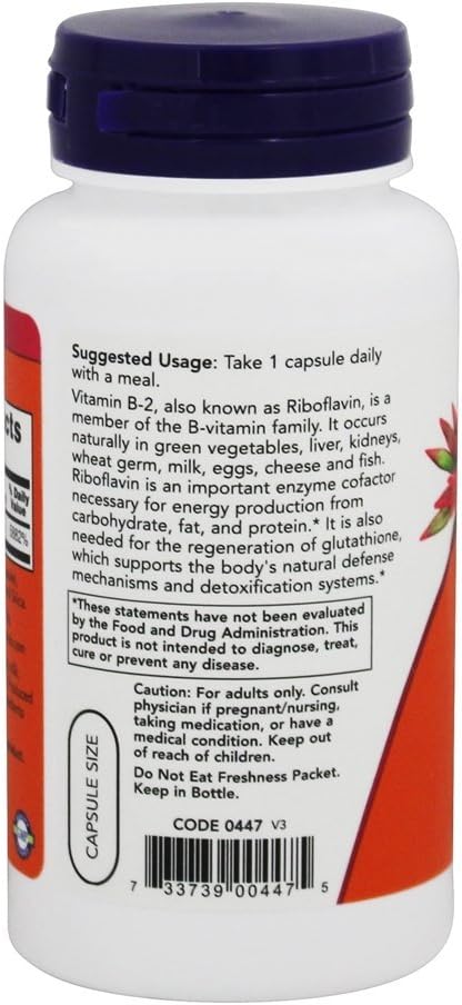 100 Capsules of NOW Foods B-2 with 100 mg Dose