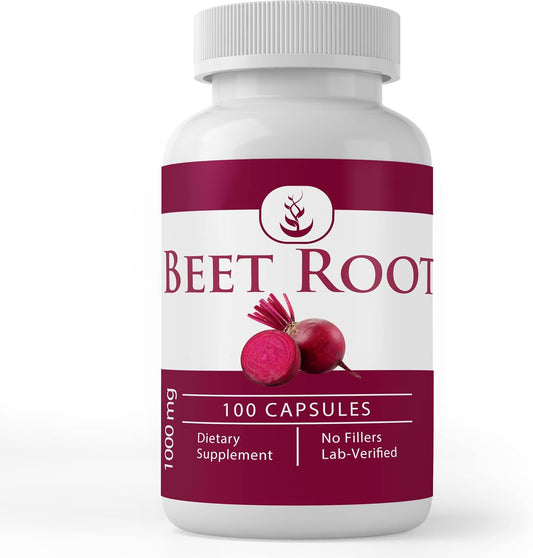 100 Capsules of Pure Beet Root - Original Ingredients, Lab Verified, No Additives or Fillers