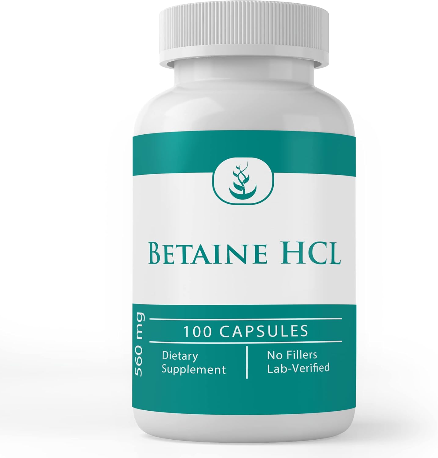 100 Capsules of Pure Betaine HCL with Original Ingredients - Lab Verified, No Additives or Fillers