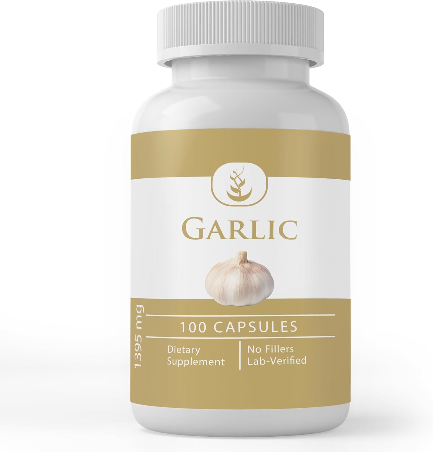 100 Capsules of Pure Garlic Capsules with Original Ingredients, Lab Verified, No Additives or Fillers