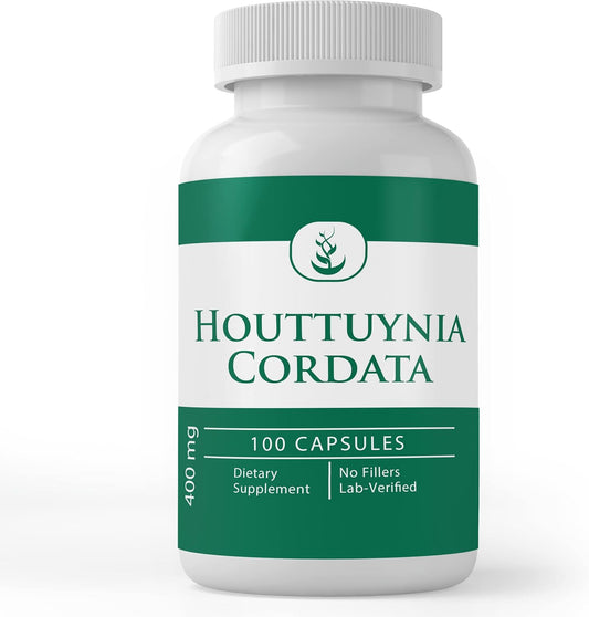100 Capsules of Pure Houttuynia Cordata with Original Ingredients - Lab Verified, No Additives