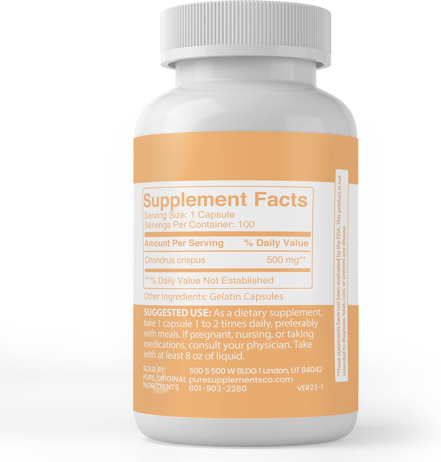 100 Capsules of Pure Irish Sea Moss with Original Ingredients, Lab Verified, No Additives or Fillers - Always Pure