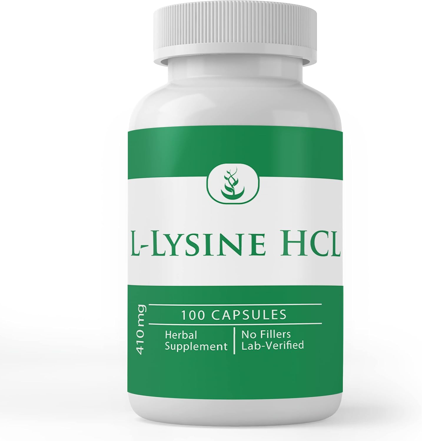 100 Capsules of Pure L-Lysine HCL with Lab Verified Ingredients, No Additives or Fillers