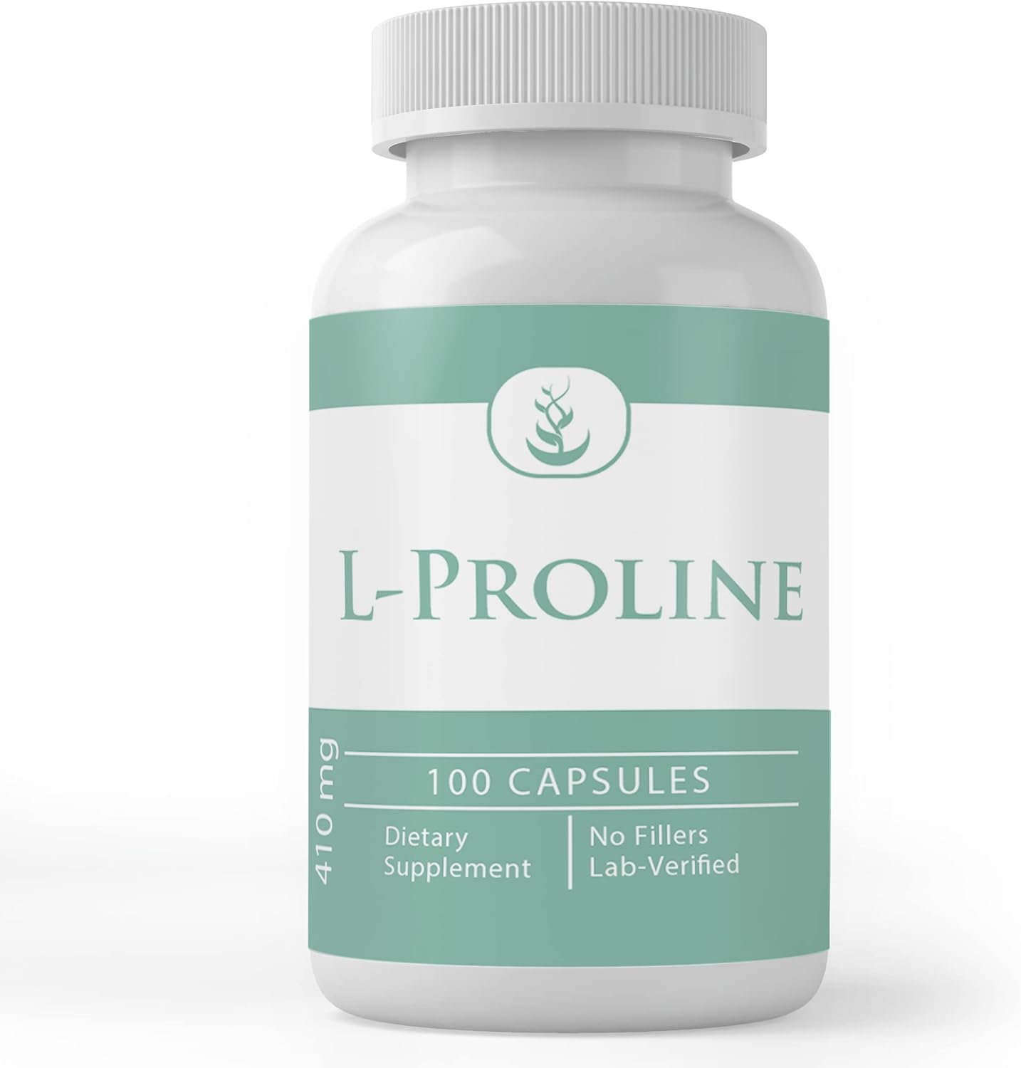 100 Capsules of Pure L-Proline Supplement - Original Ingredients, Lab Verified, No Additives
