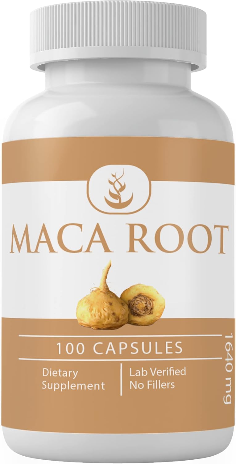 100 Capsules of Pure Maca Root - Original Ingredients, Lab Verified, No Additives or Fillers