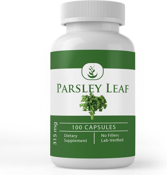 100 Capsules of Pure Parsley, No Additives or Fillers, Lab Verified