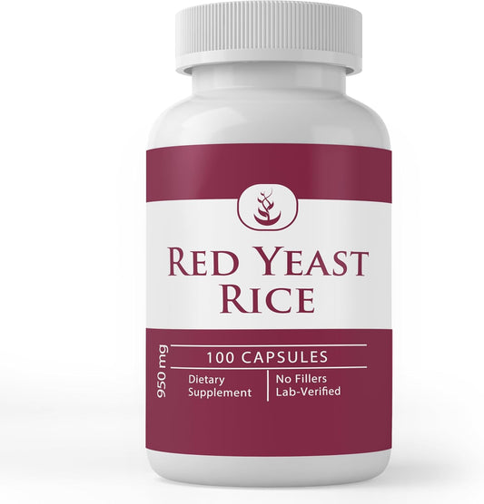 100 Capsules of Pure Red Yeast Rice Extract - Lab Verified, No Additives or Fillers - Made with Original Ingredients