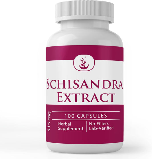 100 Capsules of Pure Schisandra Extract - Lab Verified, No Additives or Fillers