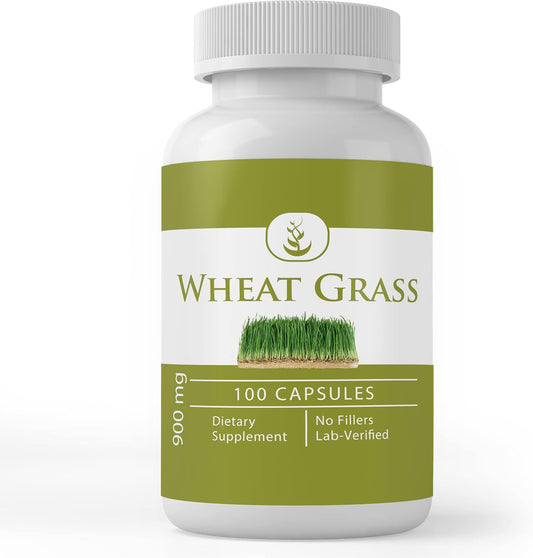 100 Capsules of Pure Wheat Grass - Original Ingredients, Lab Verified, No Additives or Fillers