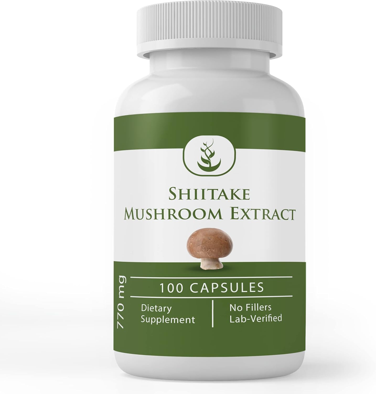 100 Capsules of Shiitake Mushroom Extract - Pure Ingredients, No Additives, Lab Verified