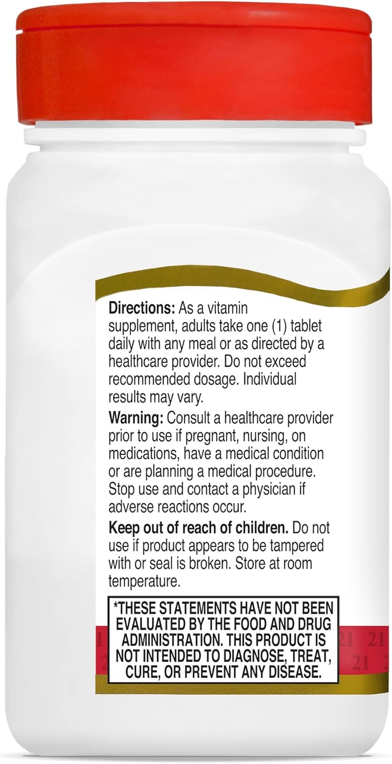 100 Count 21st Century D3 400 IU Tablets for Daily Vitamin D Supplement