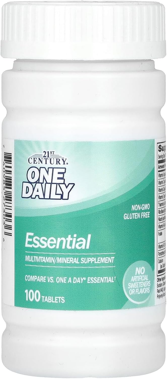 100 Count 21st Century One Daily Essential Tablets - Daily Multivitamin Supplement