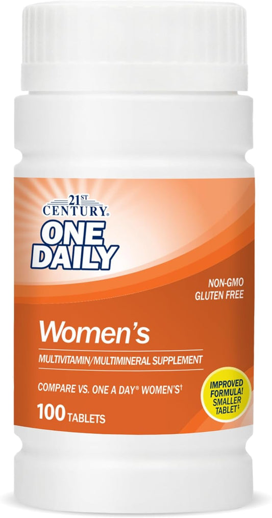 100 Count 21st Century One Daily Women's Tablets - Daily Multivitamin for Women with Essential Nutrients